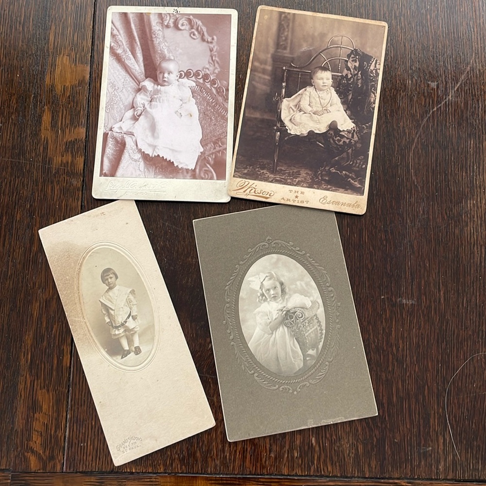 Small lot (4) antique photographs, assortment of antique family photos